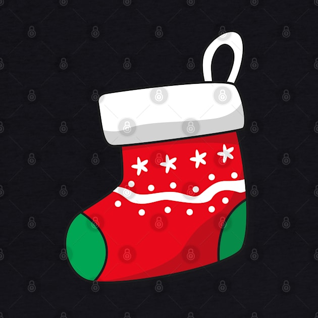 Cute Christmas Sock Design by BrightLightArts